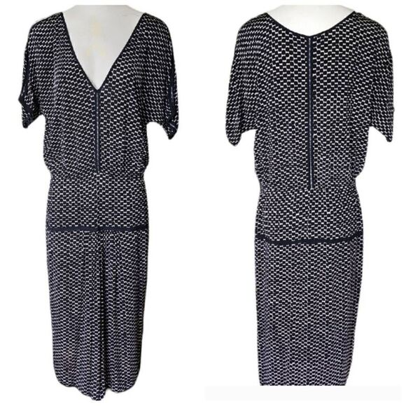 Anthropologie Tracy Reese Black Polka Dot Cold Shoulder Dress - Picture 1 of 12